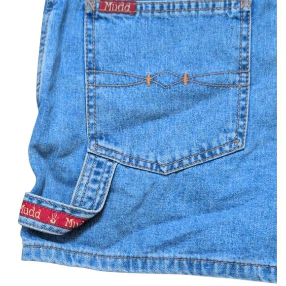 VTG Y2K Mudd Blue Denim Carpenter Shorts Medium High Rise Grunge Casual Retro - Picture 4 of 7